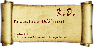 Kruzslicz Dániel névjegykártya