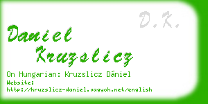 daniel kruzslicz business card